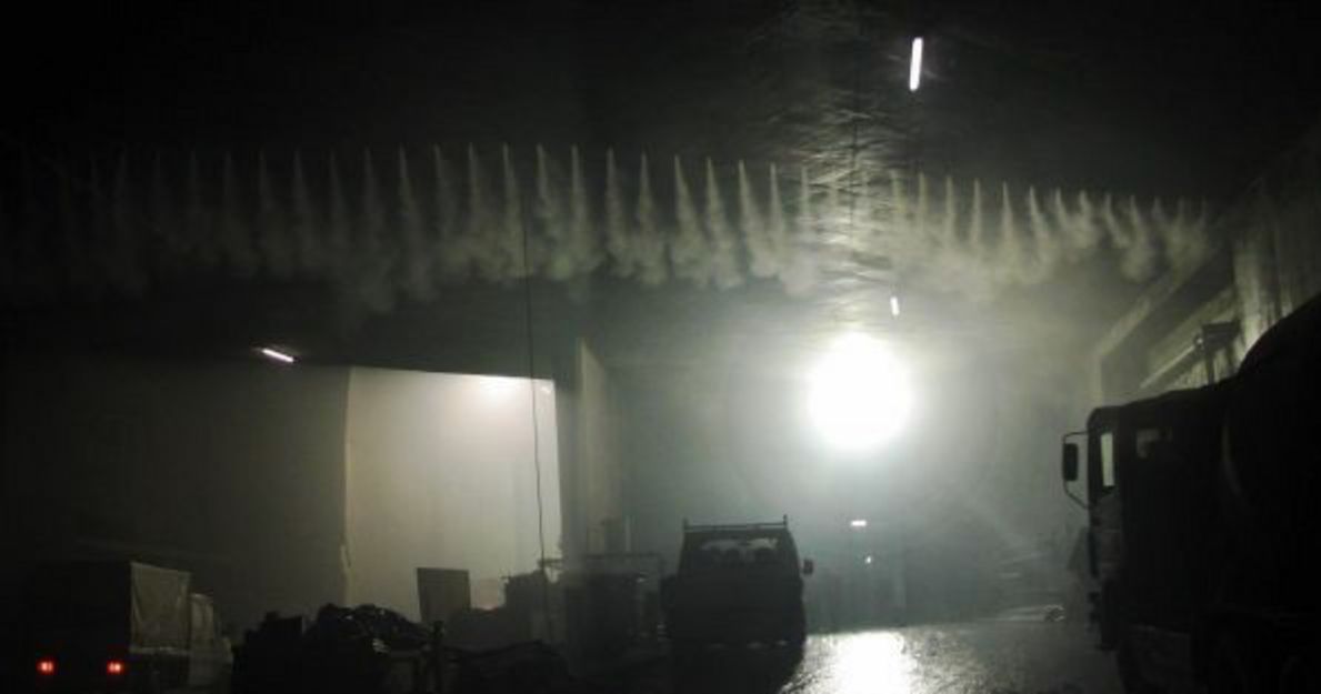 Dust suppression at a tunnel construction site